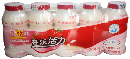 喜乐活力草(cǎo)莓果汁乳酸菌95ml*5